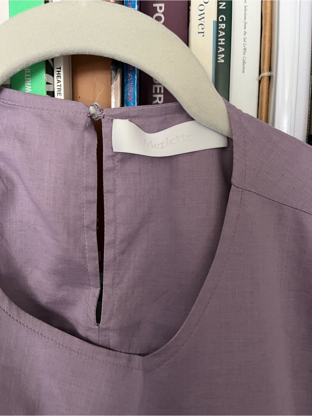 Merlette Soliman Dress Long Sleeve Smock Dress in Dusty Lavender - Picture 3 of 3